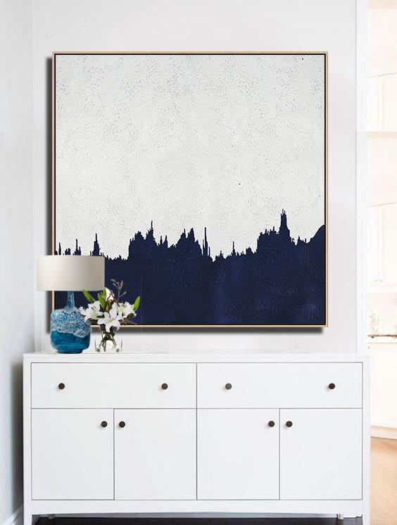 Navy Blue Minimalist Painting #NV189A - Click Image to Close